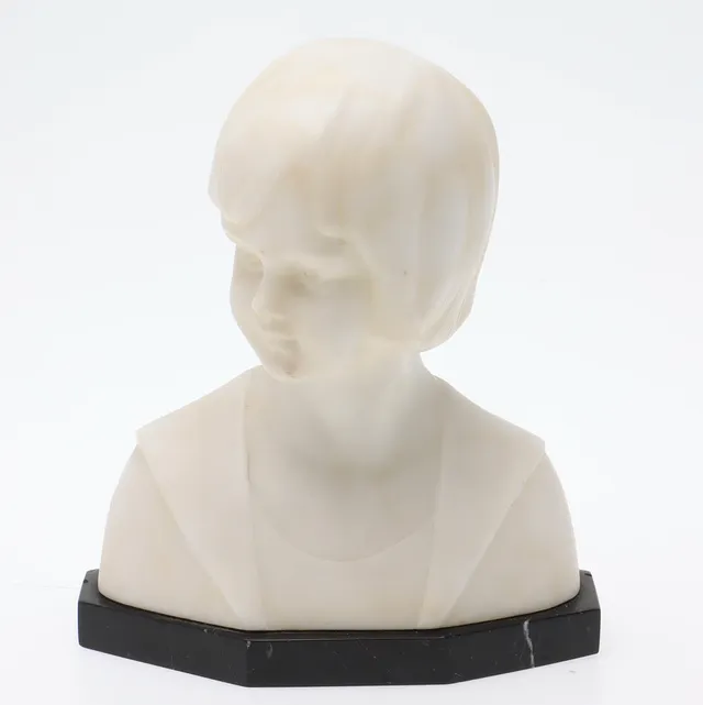 OTTO POERTZEL. Skulptur, byst, alabaster & marmor.