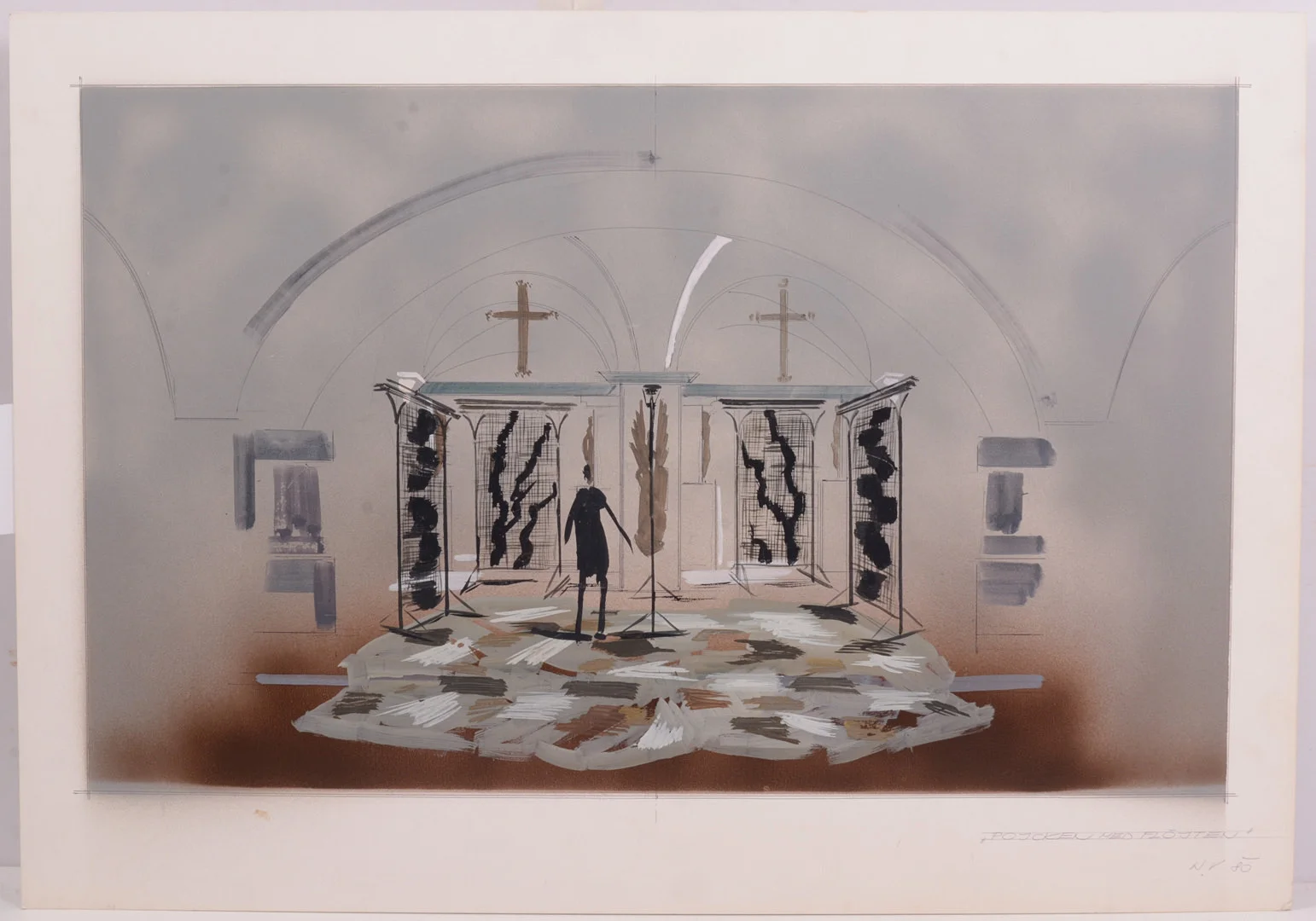 WOLFGANG VOLLHARD. Pojken med Flöjten. Gouache. — Paintings — Connoisseur Bokauktioner