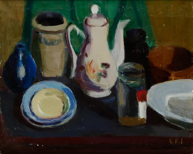 UBEKENDT KUNSTNER. Stilleben, olie på lærred, signeret, midten af 1900 tallet.