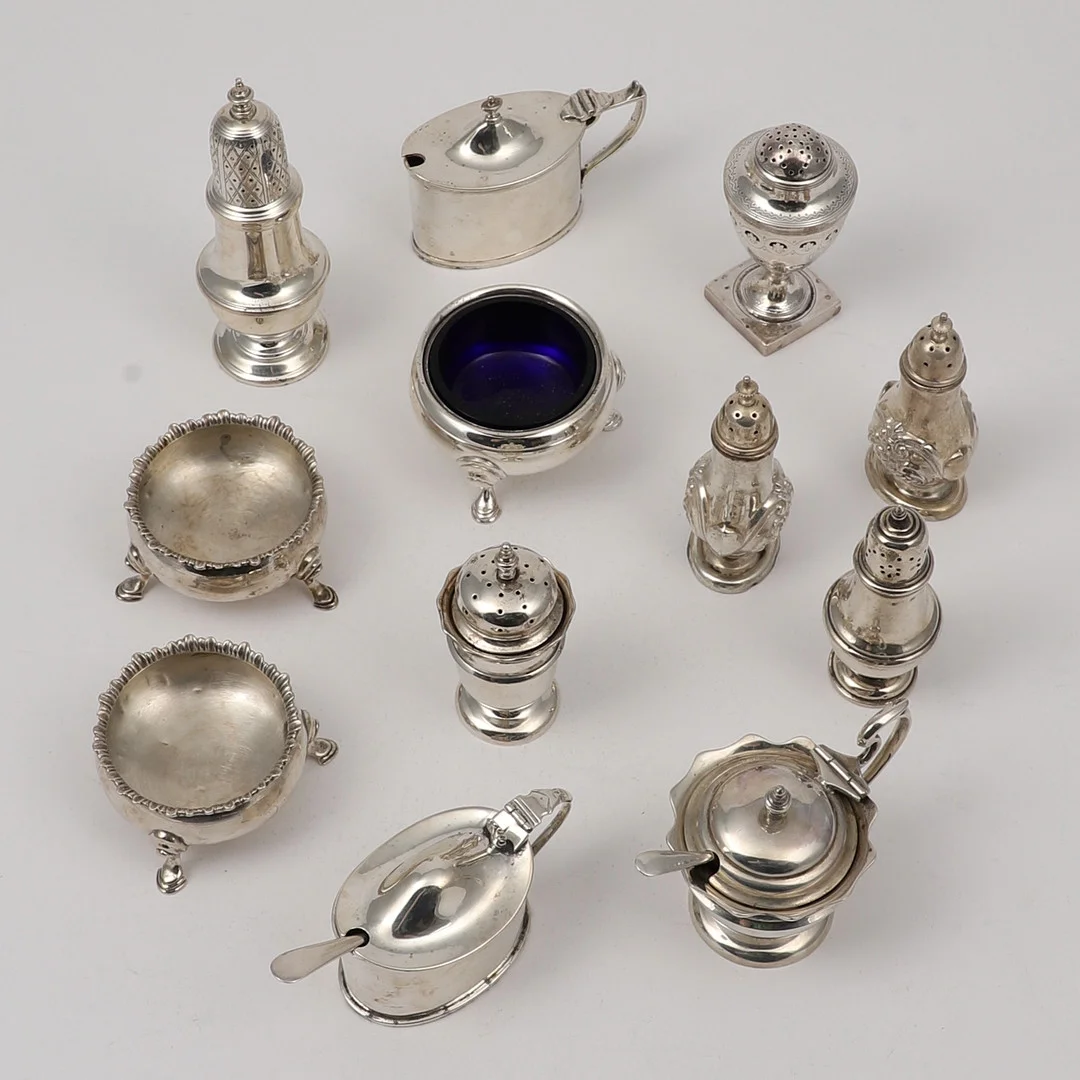 CONDIMENTS:-. — Silver — Lawrences Auctioneers