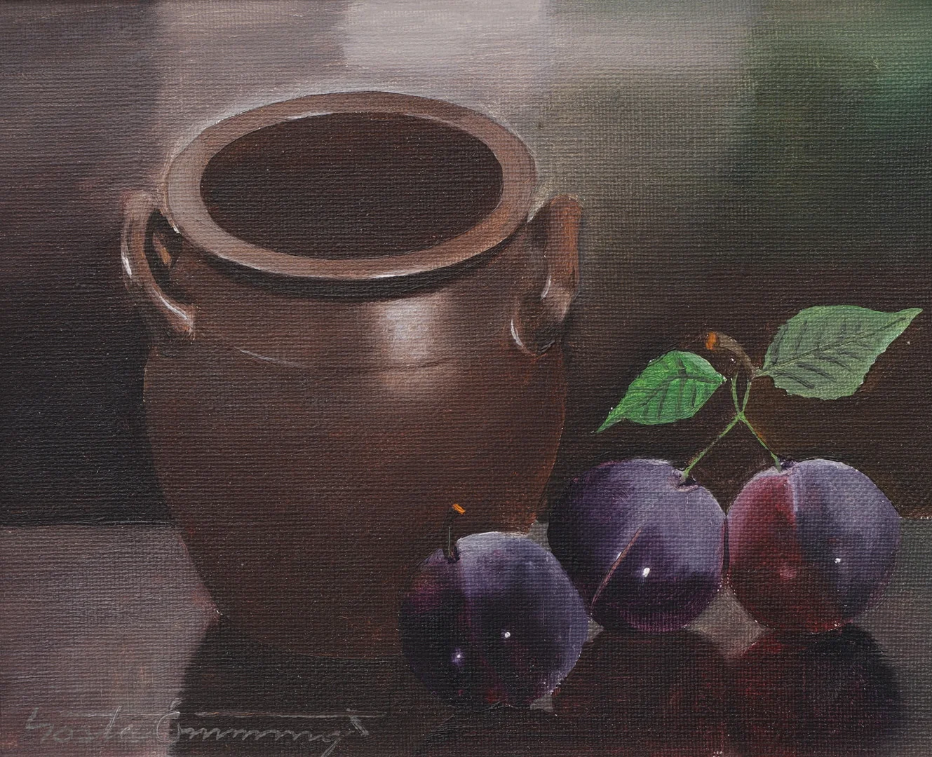 GÖSTA EMMING. Stilleben, olja på duk, signerad. — Paintings — Växjö Auktionskammare