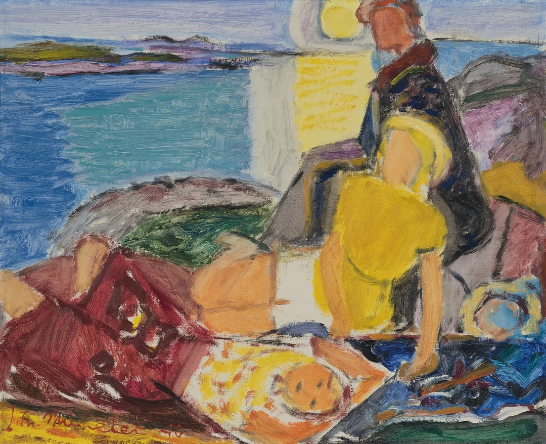 Michelet, Johan Fredrik — På stranden, 1946 — Kunst/Maleri — Blomqvist