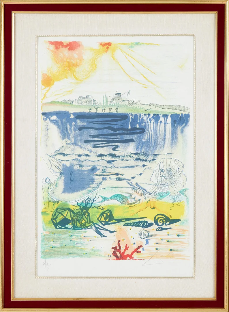 SALVADOR DALÍ. "The Little Mermaid II" (Ur: Andersen's Fairy-Tales), färglitorafi på Japan-papper, 1966. — Engravings & Prints — Stockholms Auktionsverk Sickla
