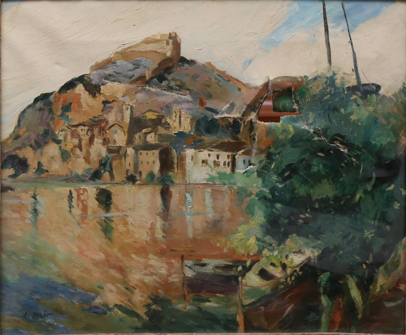 CATALAN SCHOOL, FIRST HALF 20TH CENTURY. River view, probably in Miravet. — Paintings — Balclis