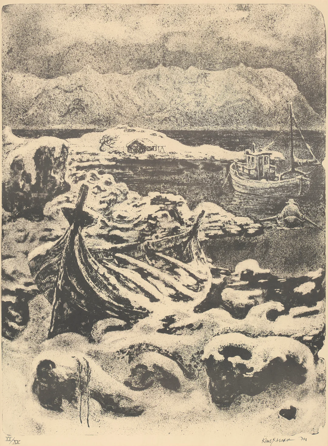 Harr, Karl Erik — "Mørketid" 1974 — Kunst/Grafikk — Blomqvist