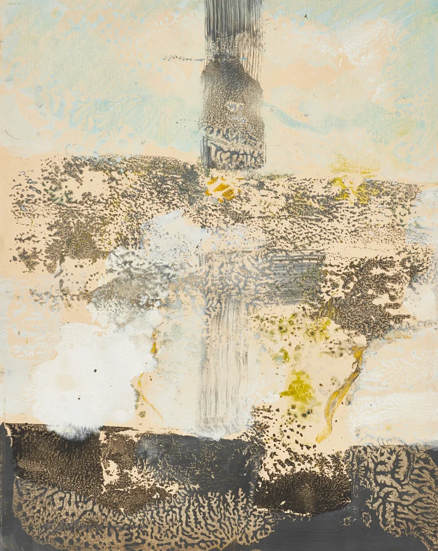 GUNNAR JOHNSSON ( 1917–2007). Fönster mot stranden, signerad, blandteknik på papper. — Paintings — Crafoord Auktioner Stockholm