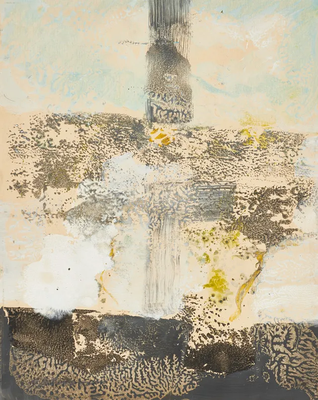 GUNNAR JOHNSSON ( 1917–2007). Fönster mot stranden, signerad, blandteknik på papper.
