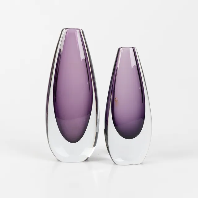GERDA STRÖMBERG. Vaser, 2 st, glas, Strömbergshyttan.