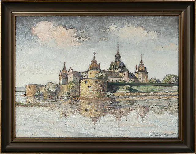 RENÉ HAGSTEDT. Kalmar slott, olja på duk, signerad och daterad 1939.