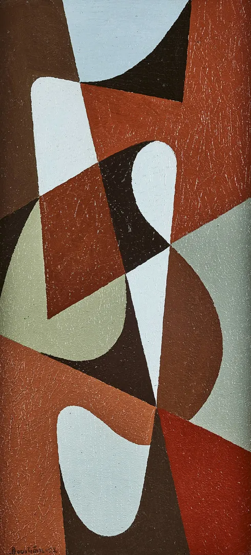 HARRY BOOSTRÖM. Rörelse upp och ner, olja på duk, 68 x 33 cm.