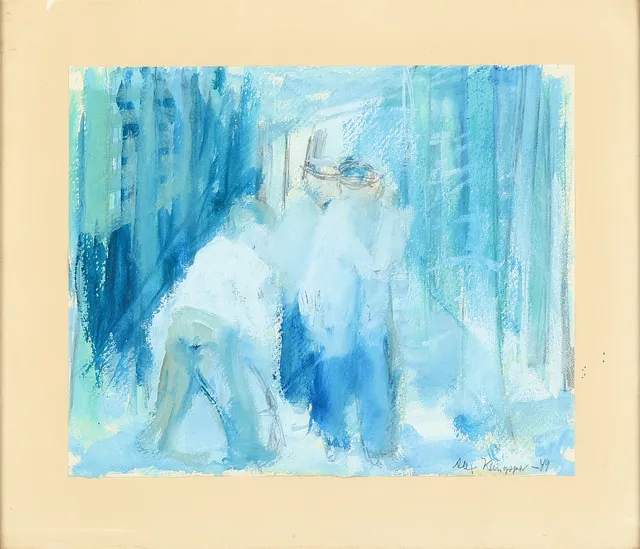 ALEXANDER KLINGSPOR (1897-1978). Abstrakt komposition, akvarel og gouache, signeret og dateret 1949.