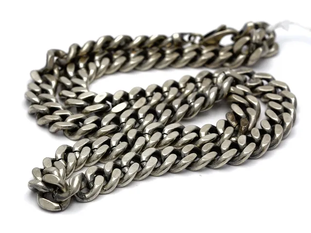 Halskedja Pansar i silver 925 61cm 166,4g, något sliten