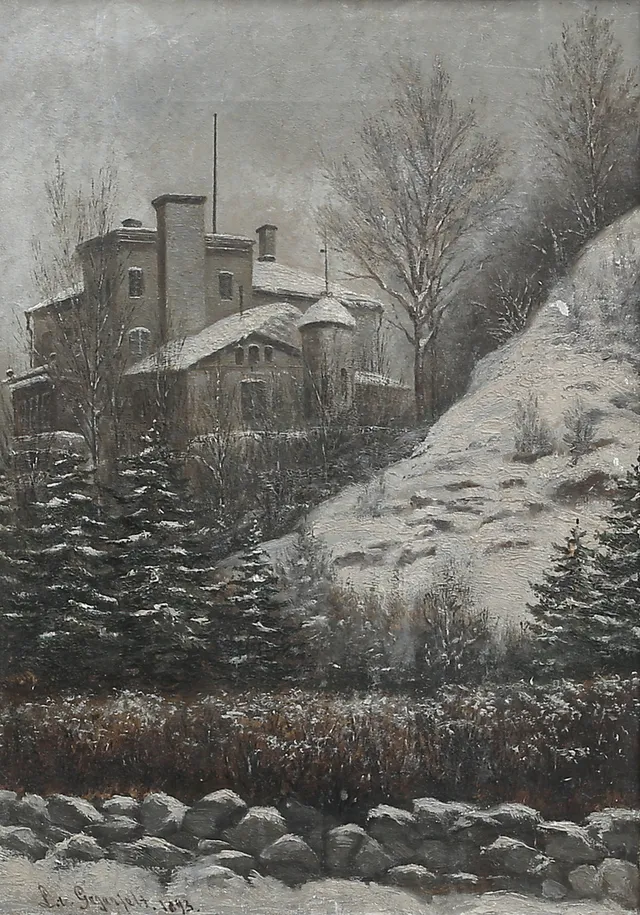 LOTTEN VON GEGERFELT. Vintermotiv. Olja på duk, signerad och daterad 1893.