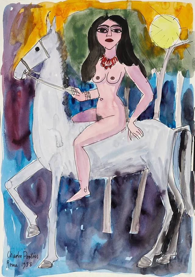CHARLES PORTIN. "Roma", signerad och daterad 1958, akvarell på papper.