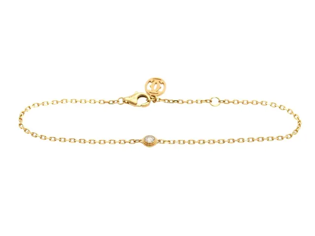 CARTIER, armband, d´Amore, 18K guld, briljantslipad diamant ca 0,09 ct, ca TW/VS, refnr. MLZ151, längd 16,5/18,5 cm, vikt 2,1 g, originaletui, ytterkartong.