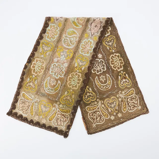TEXTIL, duk, antik, ottomansk, silke, metallindad tråd.