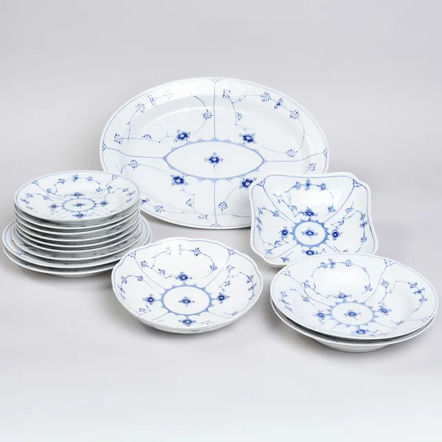 ROYAL COPENHAGEN, musselmalet, servicedele (14).