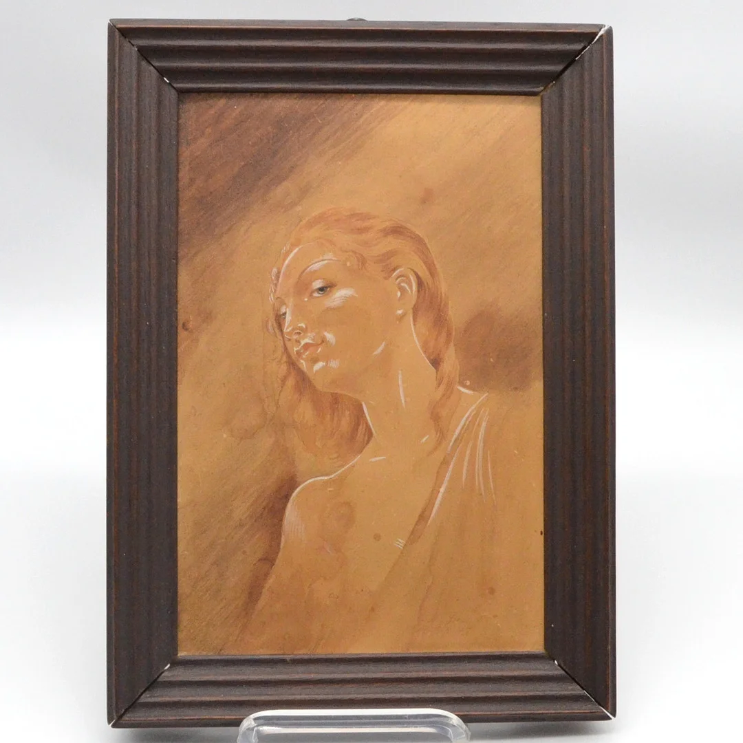 M. STAEBEL, PORTRÄT EINER DAME, PASTELLZEICHNUNG MIT WEISHÖHUNGEN AUF PAPIER, SIGNIERT UND DATIERT, 17. SEP. 1945. — Drawings — Kunst- und Auktionshaus Kleinhenz