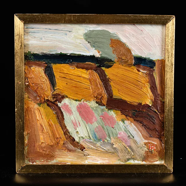 HANS  HEDENSTRÖM. Olja på pannå, monogramsignerad.
