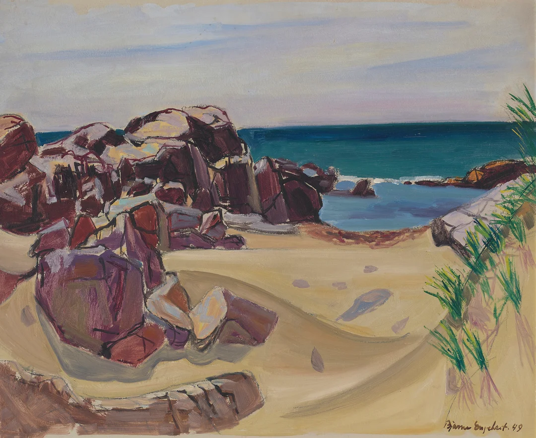 Engebret, Bjarne — "Sand og sjø. Lista" 1949 — Kunst/Maleri — Blomqvist