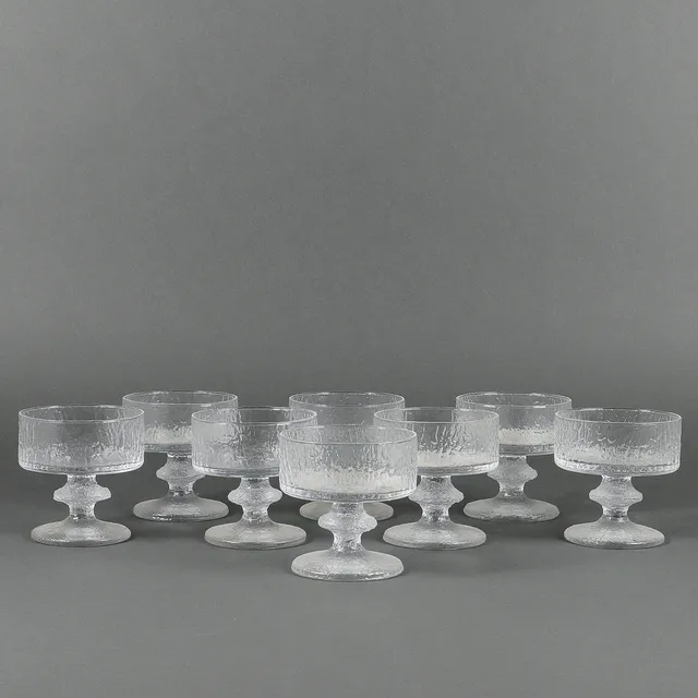 TIMO SARPANEVA. Dessertskål, 8 stycken, glas, "Senator", Iittala.