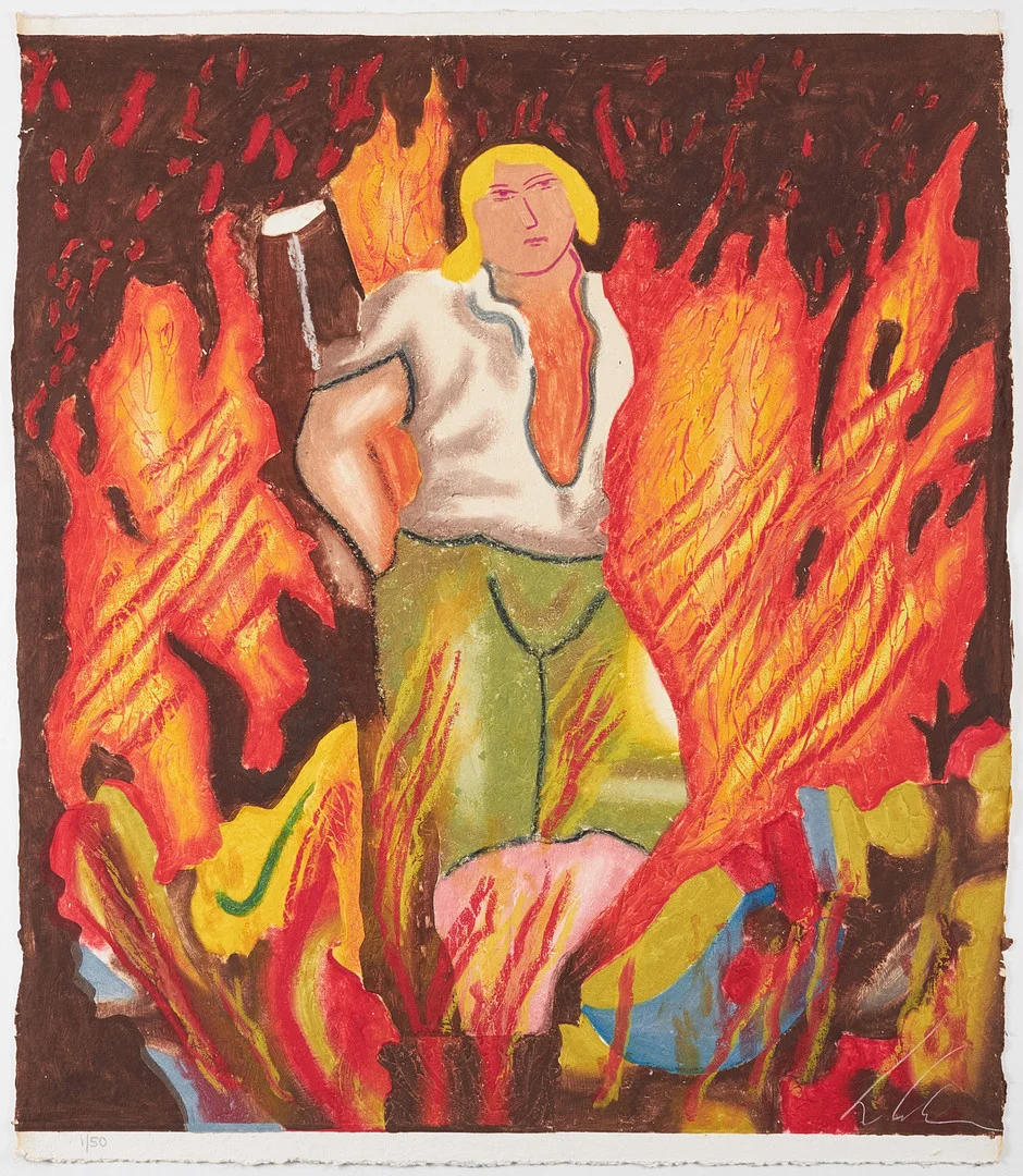 SANDRO CHIA (FÖDD 1946). figurscen, carborundumetsning, signerad och numrerad 1/50. — Engravings & Prints — Stockholms Auktionsverk Magasin 5