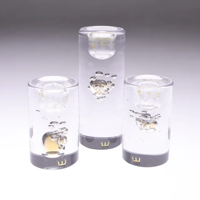 LJUSSTAKAR, 2+1, glas, Kosta, Göran Wärff, osignerade.