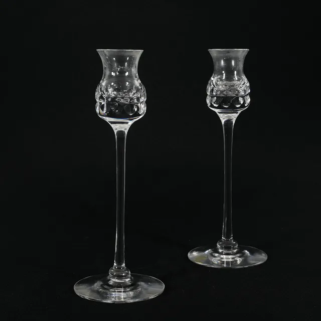 GÖRAN WÄRFF. Ljusstakar, ett par, "Prince", Kosta, glas, signerade.