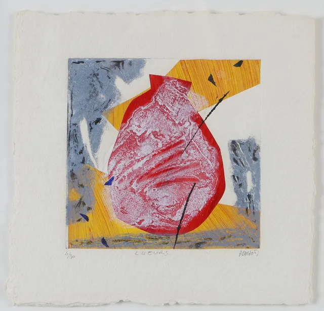 BERNARD ALLIGAND. "Lueurs", färglitografi, signerad Alligand.