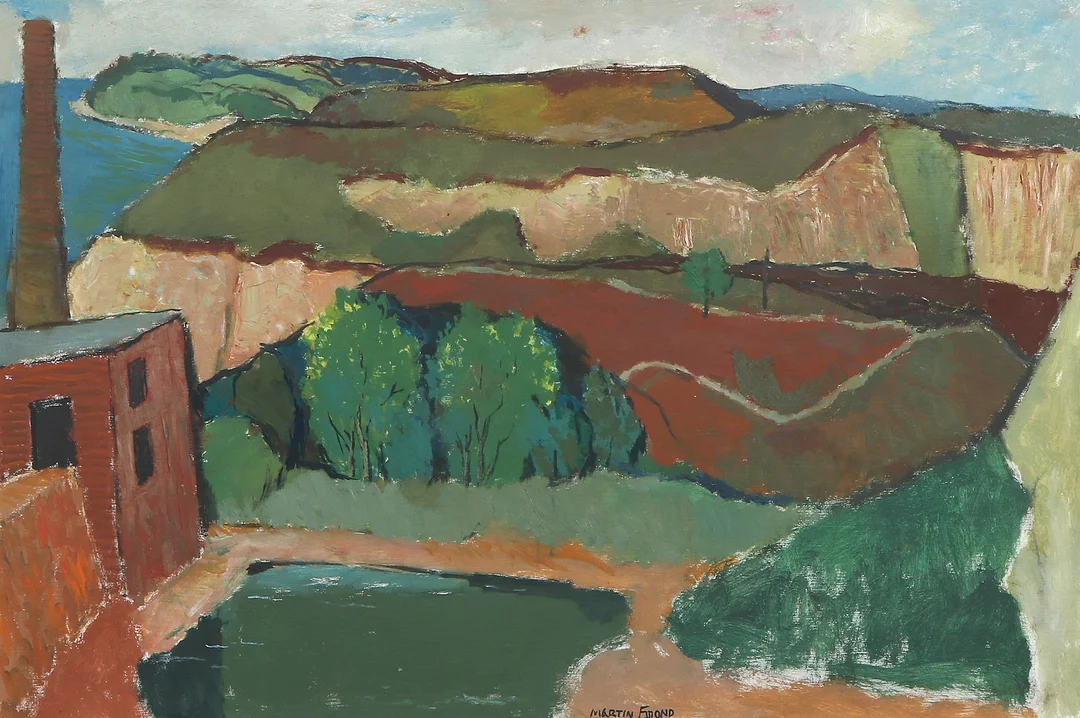 MARTIN EMOND. Oljemålning på pannå. Landskap. Signerad. — Paintings — Skånes Auktionsverk