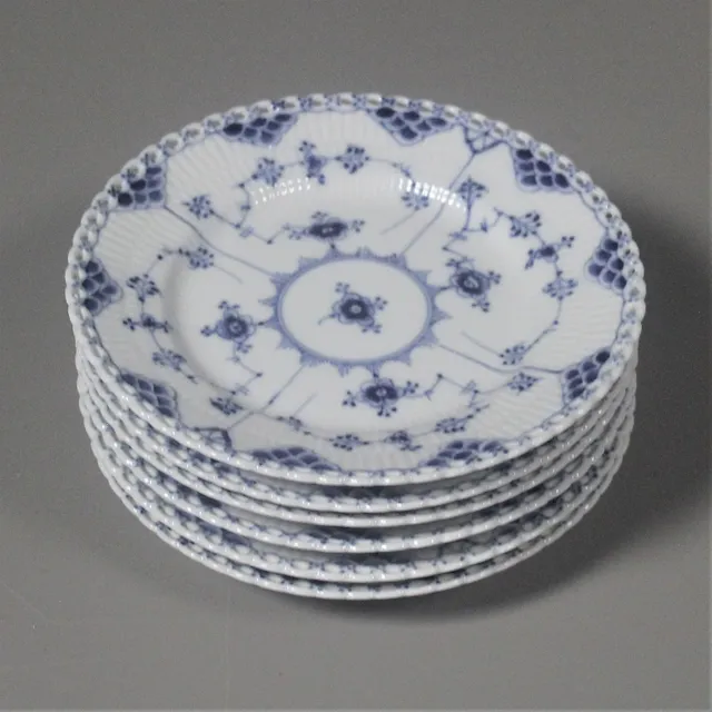 ASSIETTER 6 st musselmalet helblond 1:a sortering royal copenhagen.
