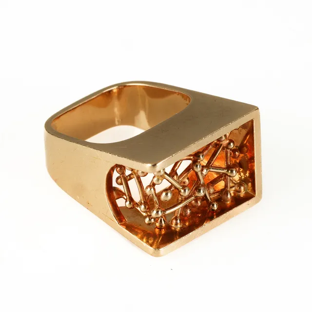 Per Borup: Vintage ring of 14 kt. gold, size 49. Weight 12.6 g.