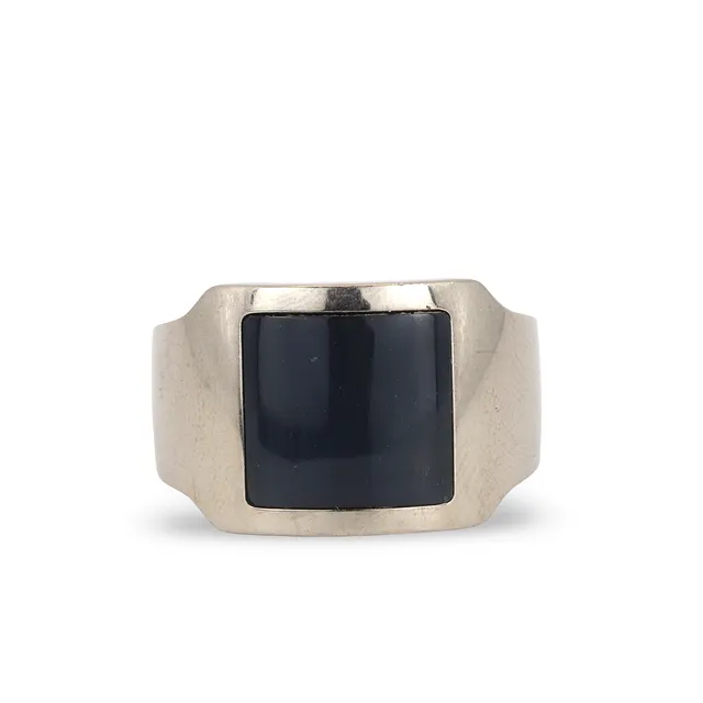CARTIER 18CT BLUE TIGER'S EYE RING.