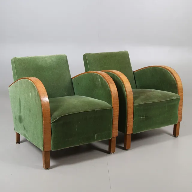 FÅTÖLJER, ett par, funkis, 1930/40-tal.