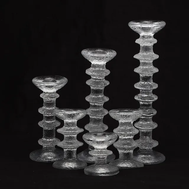 TIMO SARPANEVA. LJUSSTAKAR, 6 stycken, glas, "Festivo", Iittala.