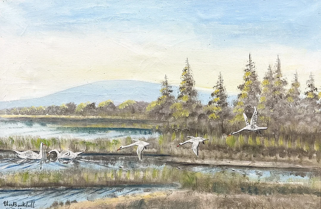 ELIS BARKSTEDT. OLJA PÅ DUK, "Svansjö", signerad, daterad-1934. — Paintings — Auktionshuset STO Bohuslän