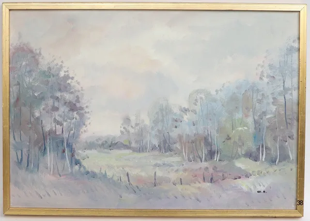 WIVECA BRATT. Landskap, oljemålning på duk, monogramsignerad.