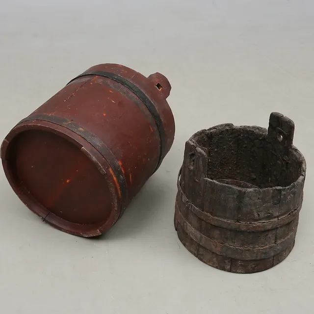 LAGGKÄRL, 2 st, allmoge, 1800-tal.