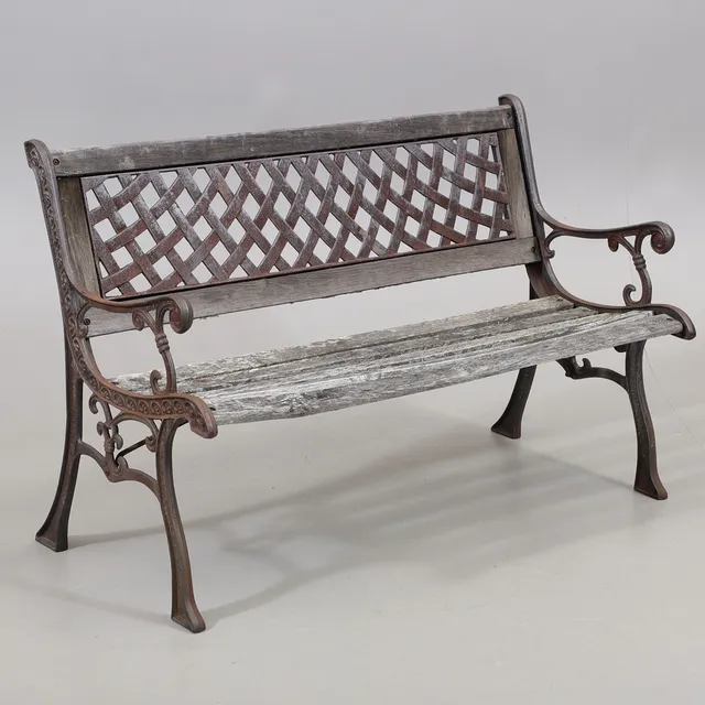 TRÄDGÅRDSSOFFA, gjutjärn/trä, 1900/2000-tal.