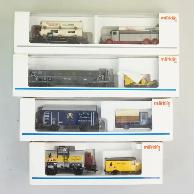 MÄRKLIN, vagn set för modelljärnväg, museum 1995,1998, 2004, 2000, HO.