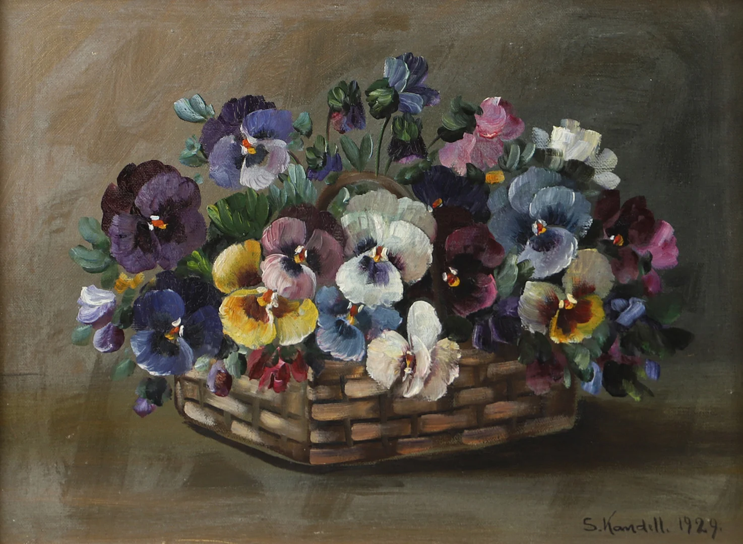 STURE KANDELL. Blomsterstilleben, olja på duk, signerad S. Kandell 1929. — Paintings — Helsingborgs Auktionskammare