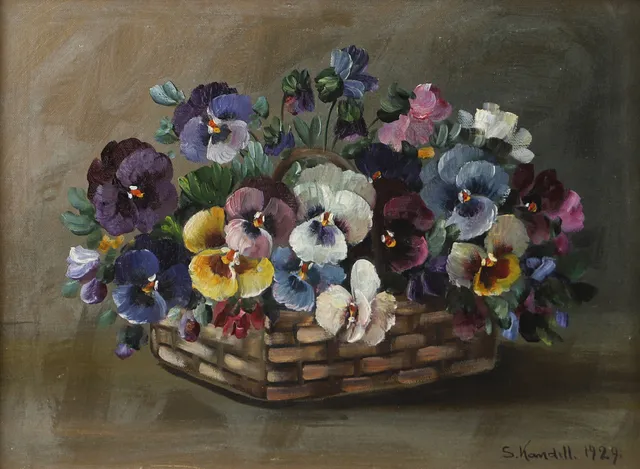 STURE KANDELL. Blomsterstilleben, olja på duk, signerad S. Kandell 1929.