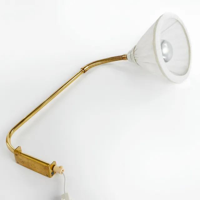 VÄGGLAMPA, mässing, E.A.E. Typ 210, 1900-tal, ställbar.