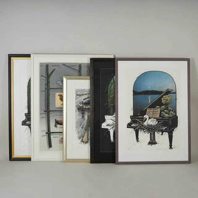 RAIMO KANERVA. GRAFIK, 5 st, signerade, numrerade, olika motiv.