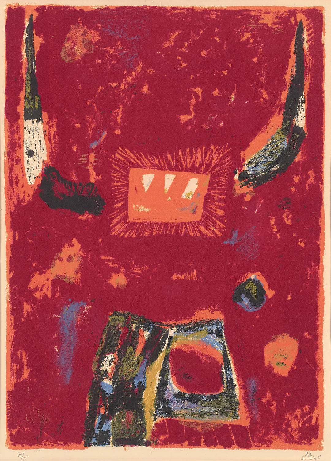Sugaï, Kumi — "Diable Rouge" 1955 — Kunst/Grafikk — Blomqvist