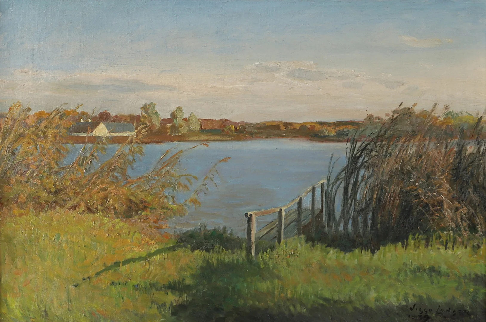 VIGGO LANGER. Sjölandskap, olja på duk, signerad 1939. — Paintings — Helsingborgs Auktionskammare