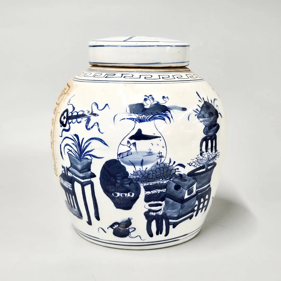 CHINESE BLUE & WHITE GINGER JAR. — Ceramics & Porcelain — Chalkwell Auctions