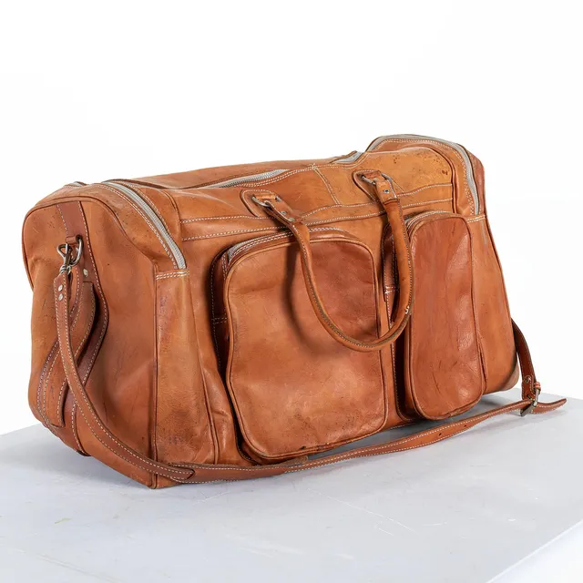 VÄSKA, s.k weekendbag, läder, 1900-talets andra hälft.