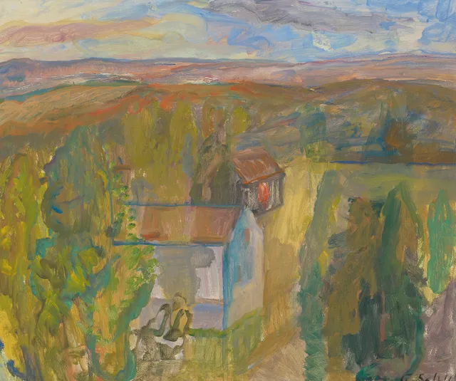 Schultz, Alexander — Landskap med hus