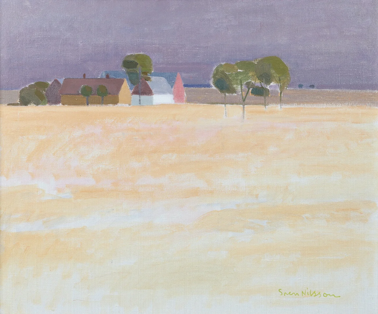 SVEN NILSSON (FÖDD 1977). "Gult Landskap, Vejby", olja på duk. — Paintings — Stockholms Auktionsverk Helsingborg